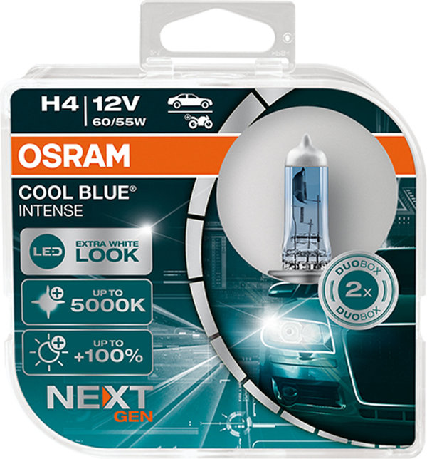 H4 OSRAM 12V 60/55W Cool Blue NextGen 5000K +100%